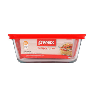 Pyrex® Storage Red 4 Cup Square