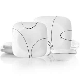 Corelle® Square Simple Lines 18 Piece Dinner Set