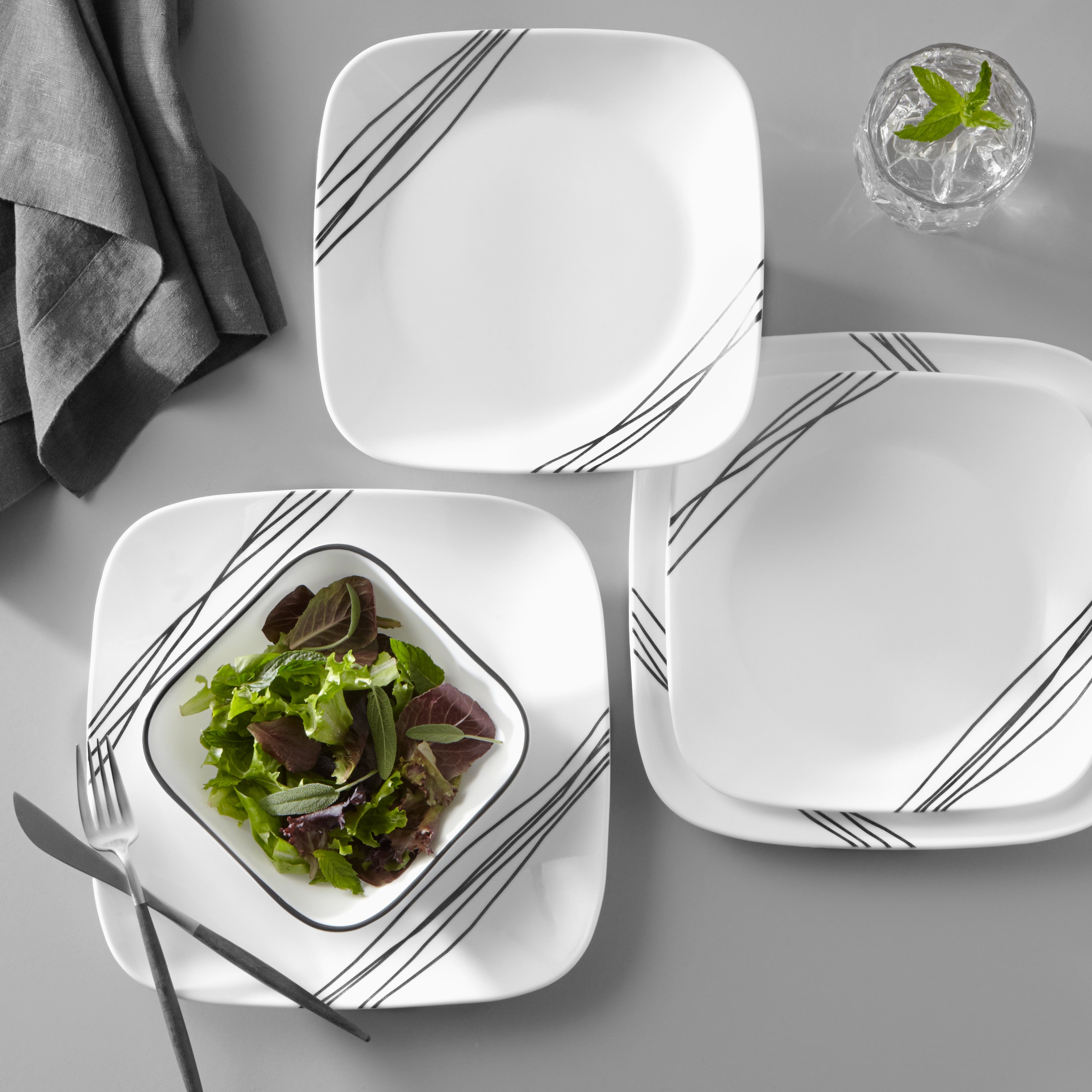 Corelle® Square Simple Sketch 12 Piece Dinner Set