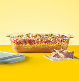 Pyrex® Deep Dish Oblong Baker with Sage Lid 3L