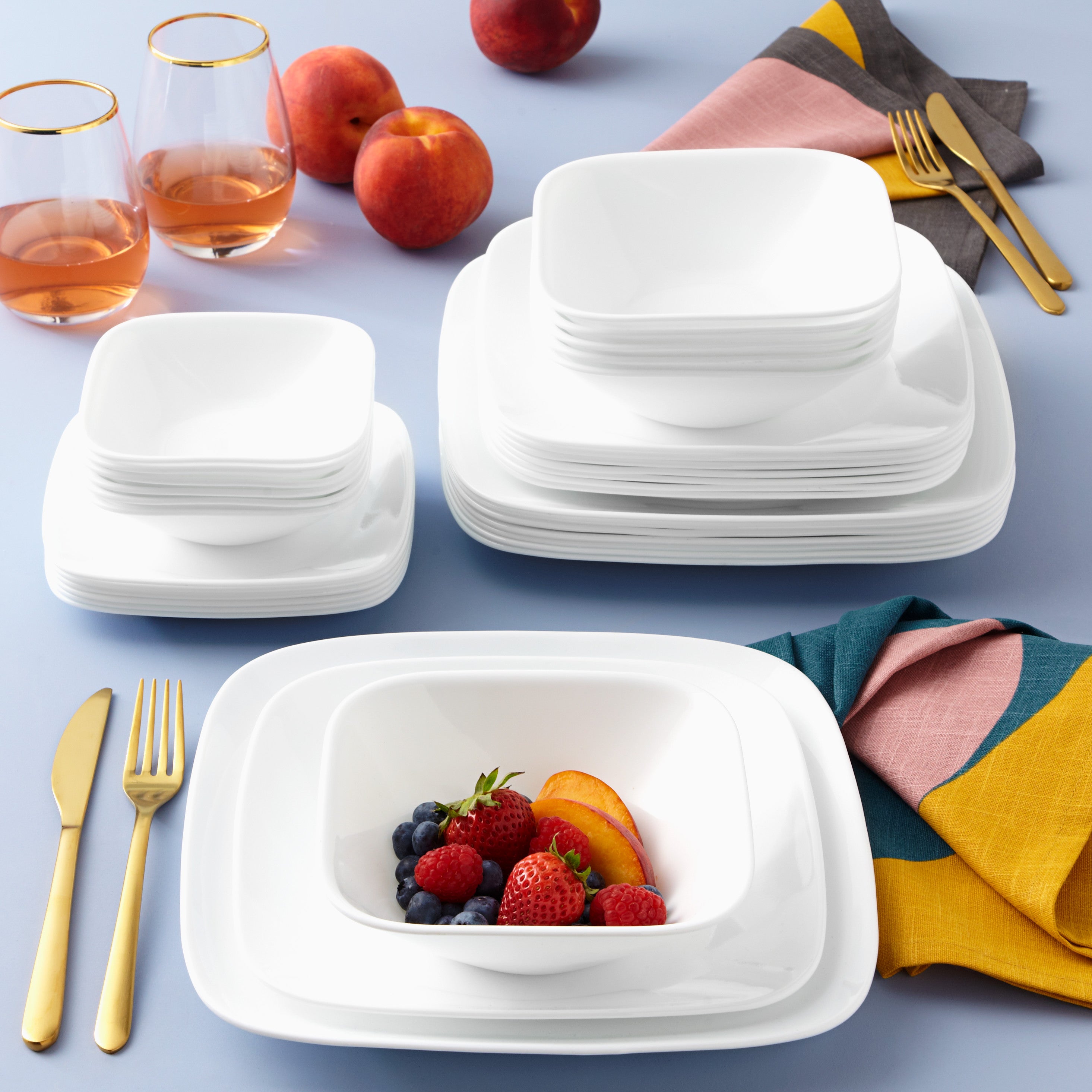 Corelle® Square Pure White 12 Piece Dinner Set