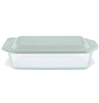 Pyrex® Deep Dish Oblong Baker with Sage Lid 4.7L