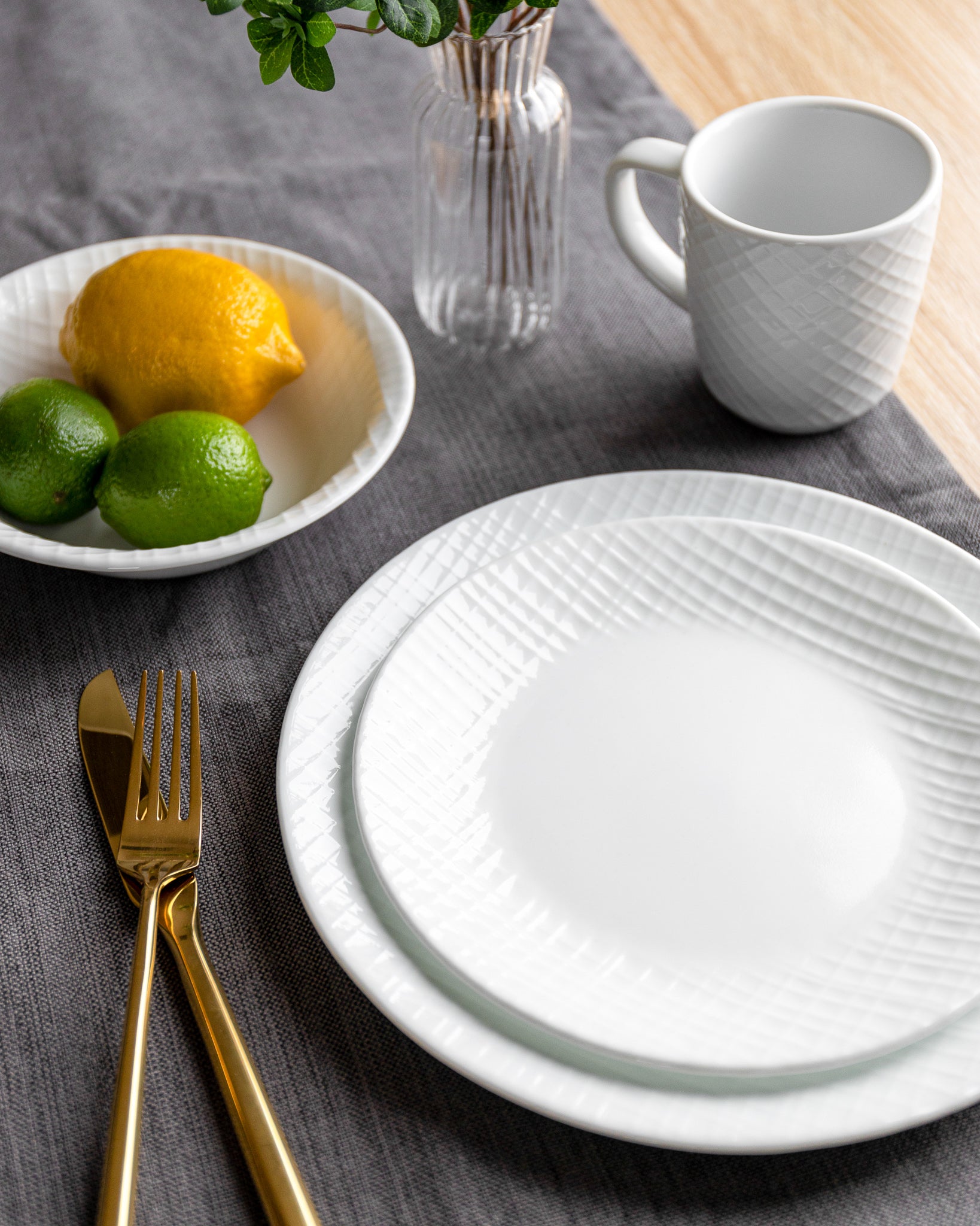 Corelle® Linen Weave 12 Piece Dinner Set