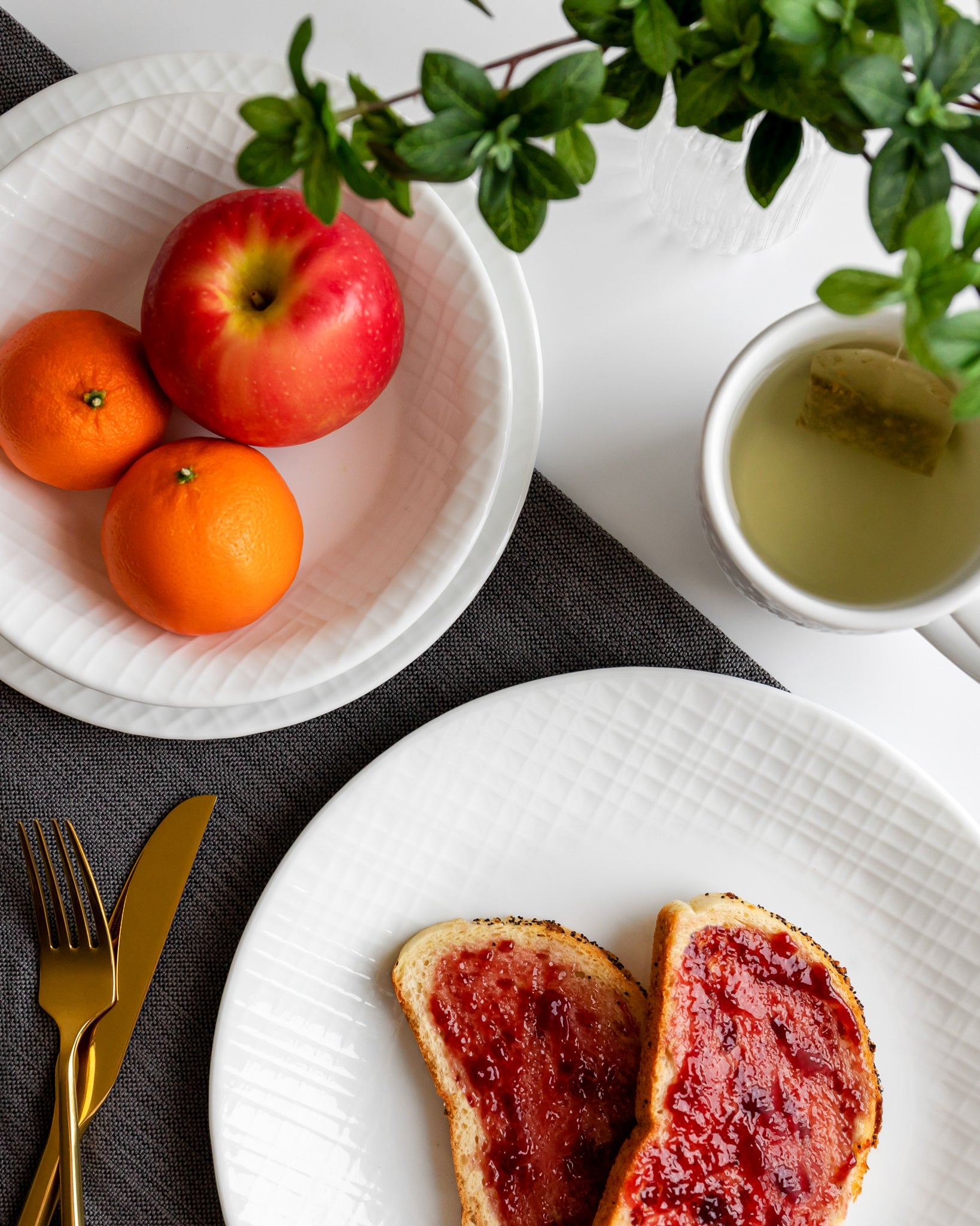 Corelle® Linen Weave 12 Piece Dinner Set