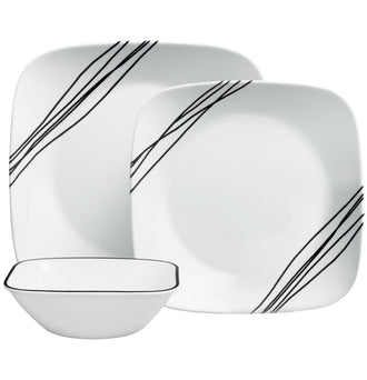 Corelle® Square Simple Sketch 12 Piece Dinner Set