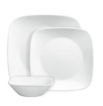 Corelle® Square Pure White 12 Piece Dinner Set