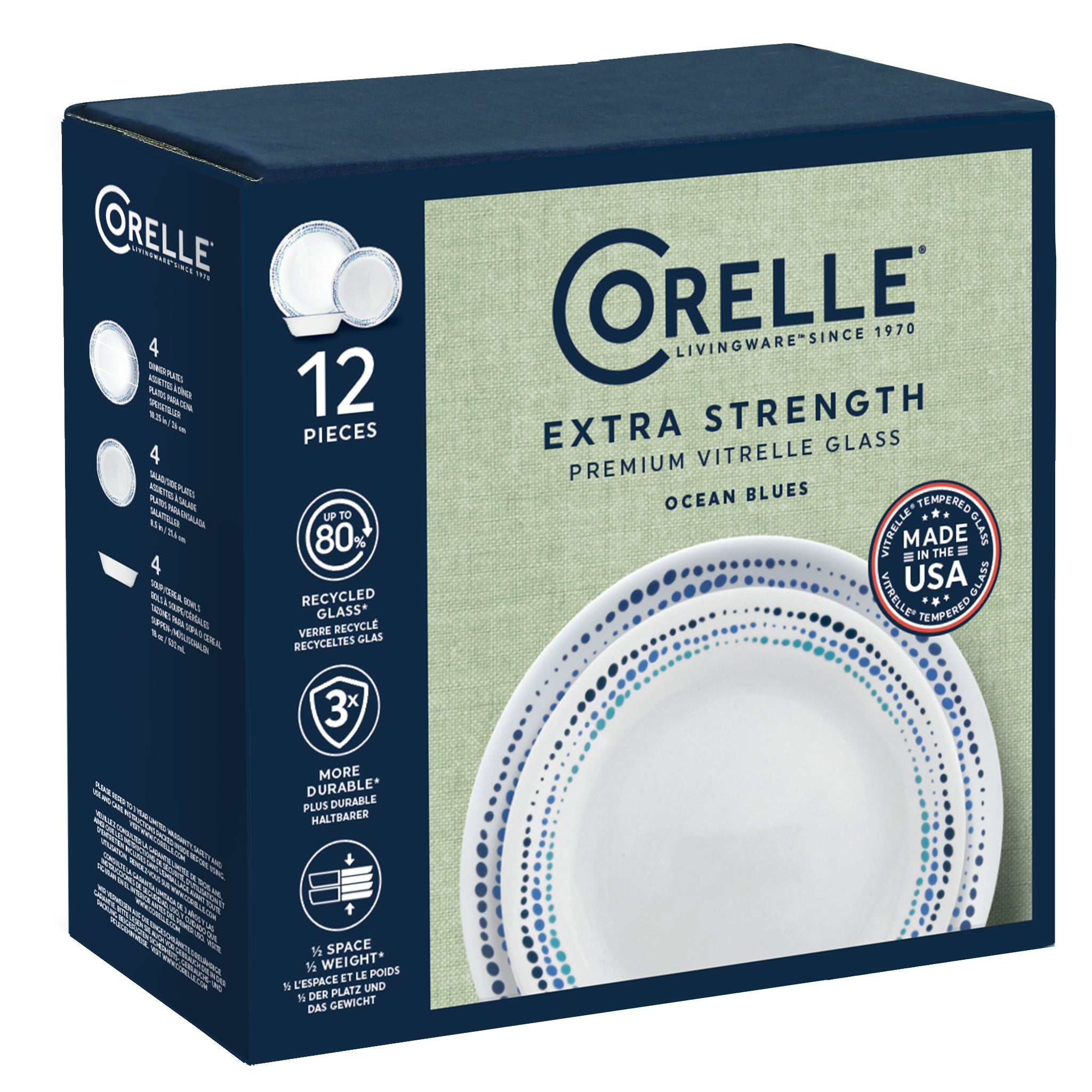 Corelle® Ocean Blues 12 Piece Dinner Set
