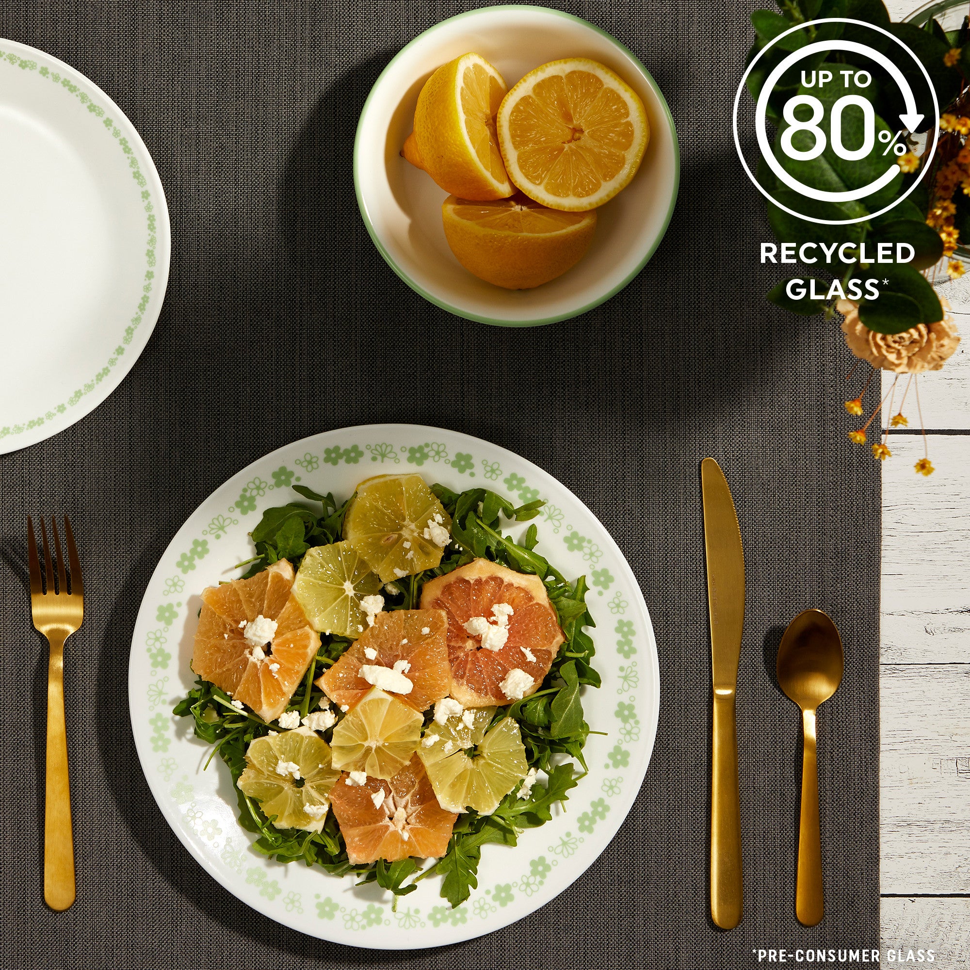Corelle® Spring Blossom Green 12 Piece Dinner Set