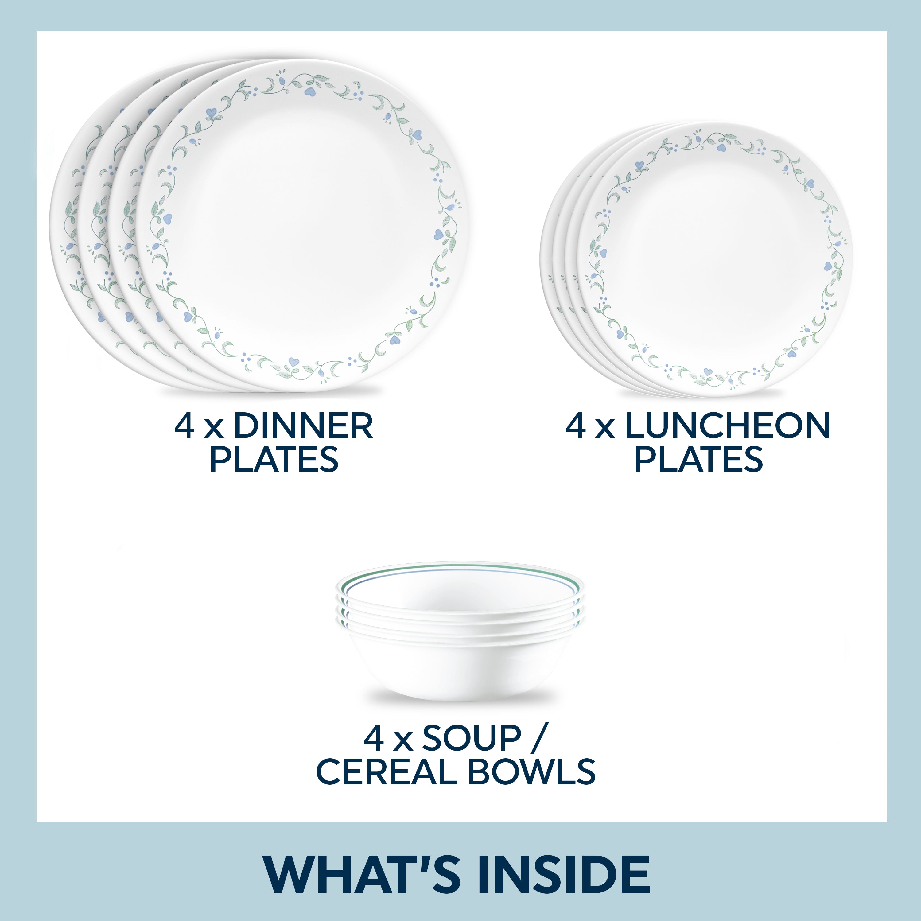 Corelle® Country Cottage 12 Piece Dinner Set