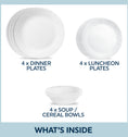 Corelle® Linen Weave 12 Piece Dinner Set