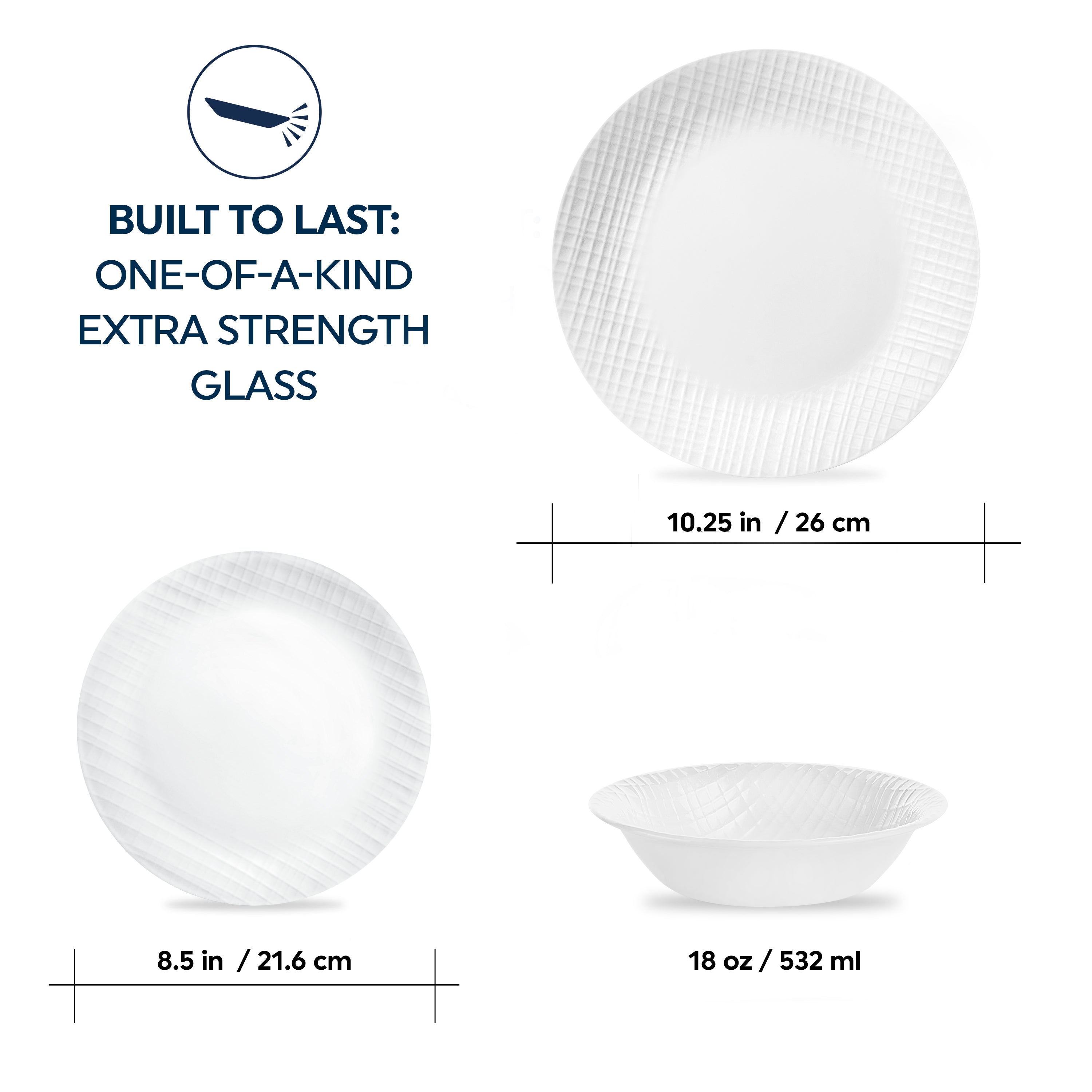 Corelle® Linen Weave 12 Piece Dinner Set