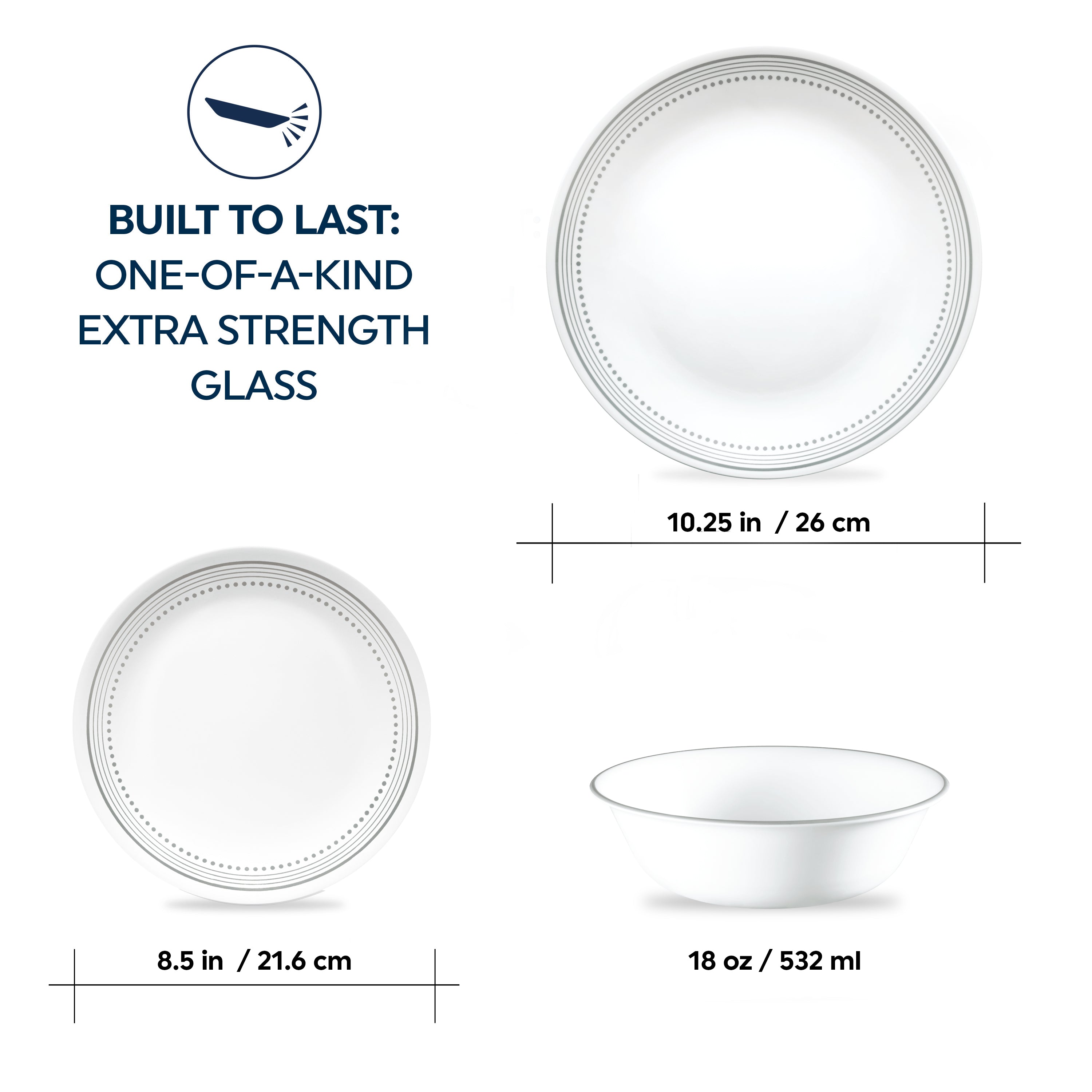 Corelle® Mystic Gray 12 Piece Dinner Set