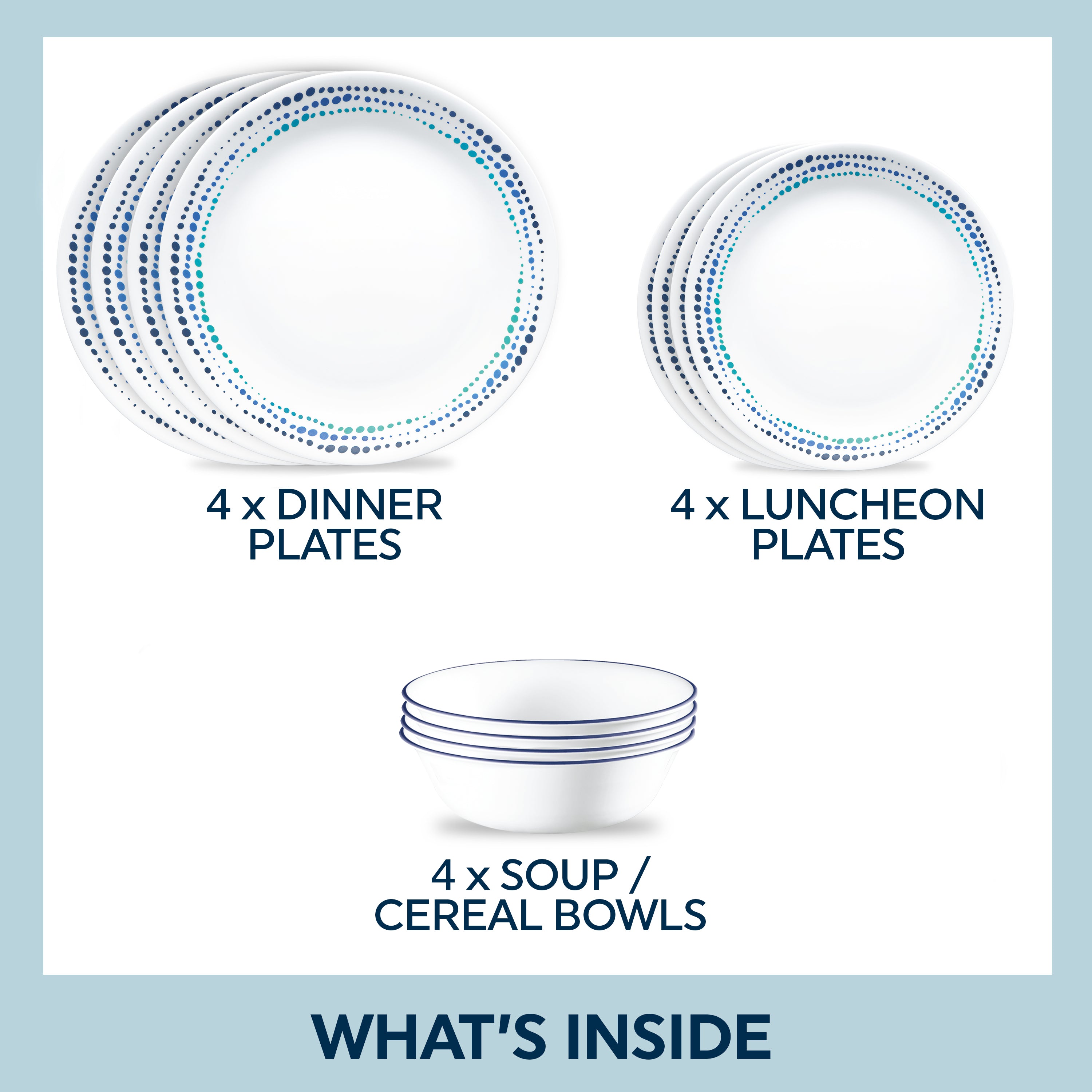 Corelle® Ocean Blues 12 Piece Dinner Set