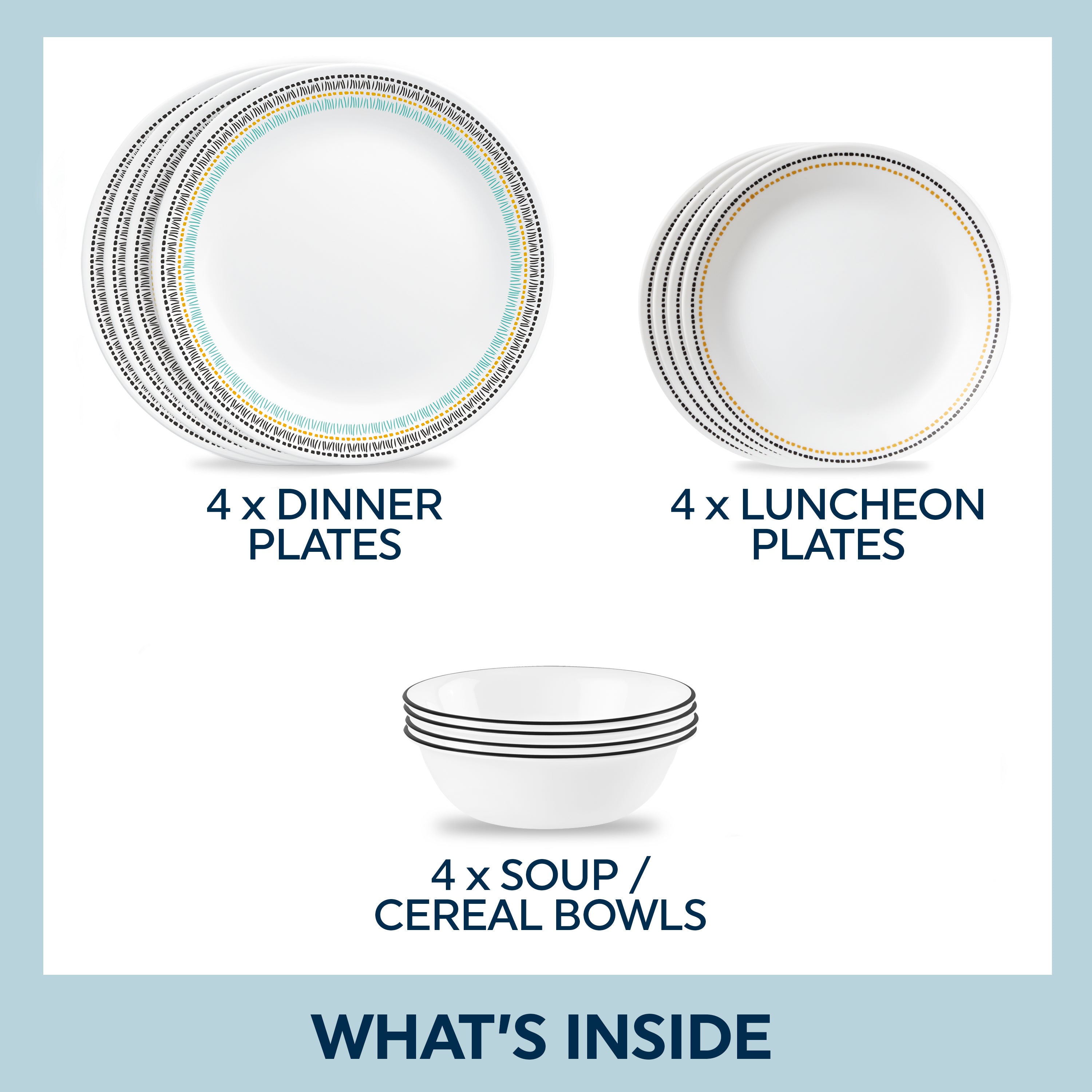 CLEARANCE Corelle® Paloma 12 Piece Dinner Set