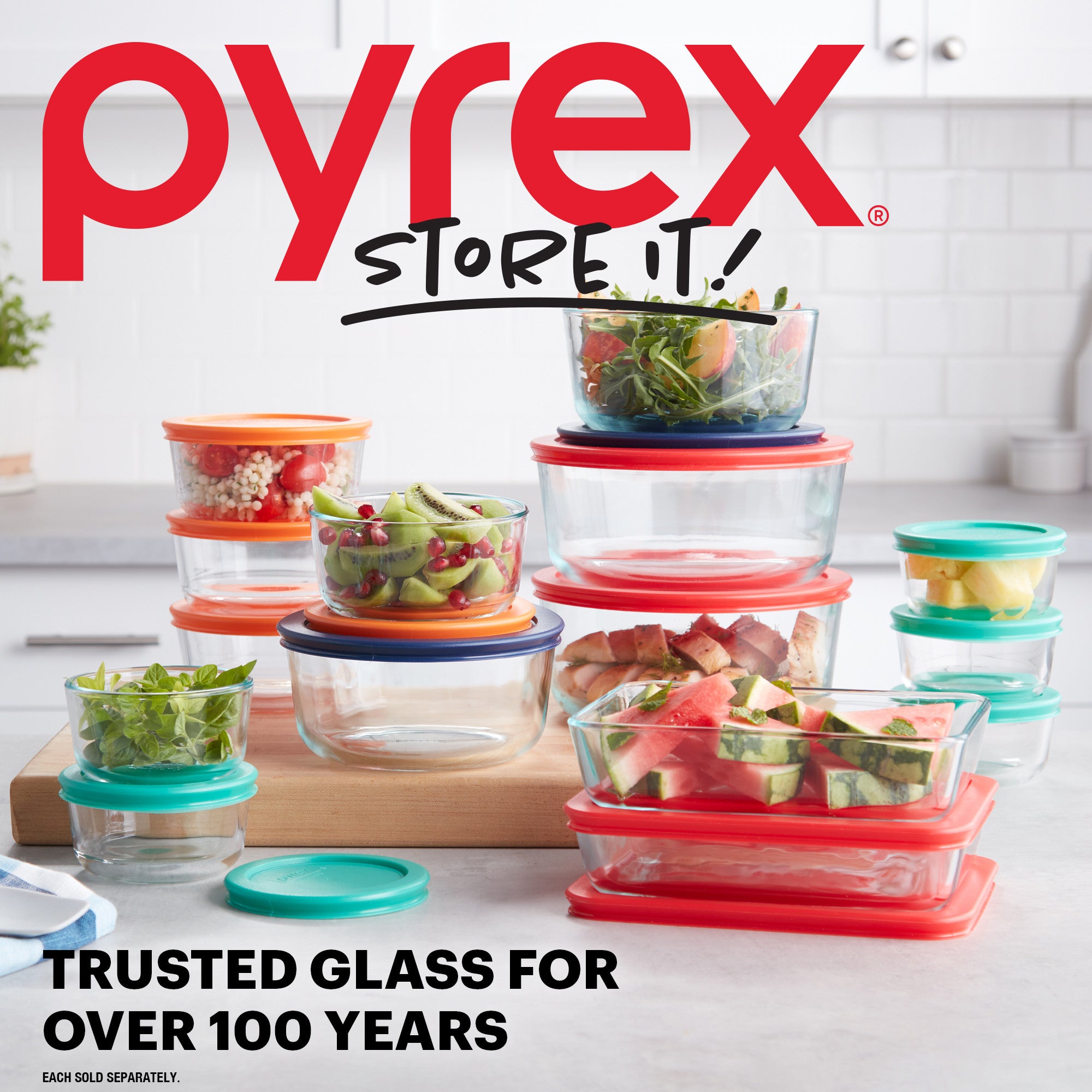 Pyrex® Storage Red 6 Cup Rectangle