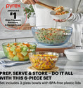 Pyrex® Colours Sculpted Mixing Bowl 6 Piece Set (Yellow/Green/Blue)