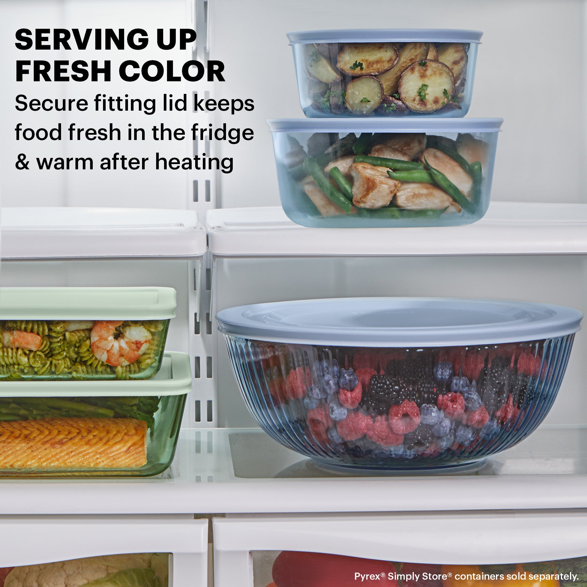 Pyrex® Colours Sculpted Mixing Bowl 6 Piece Set (Yellow/Green/Blue)