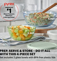 Pyrex® Color Sculptured Bowl 4 Piece Set (Green/Blue)