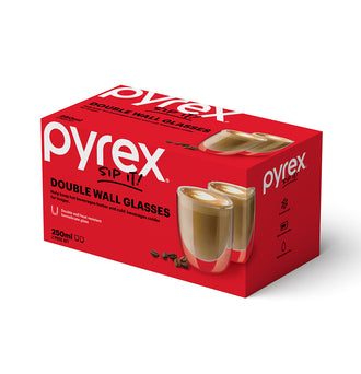 CLEARANCE Pyrex® Double Wall Glass 250mL-2 Pack