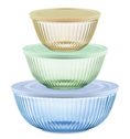 Pyrex® Colours Sculpted Mixing Bowl 6 Piece Set (Yellow/Green/Blue)
