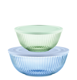 Pyrex® Color Sculptured Bowl 4 Piece Set (Green/Blue)