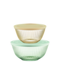 Pyrex® Colours Sculpted Mixing Bowl 4 Piece Set (Yellow/Green)