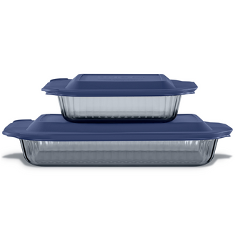 Pyrex® Colours Sculpted Smoke Bakeware 4 Piece Set (2.85L/20cm)