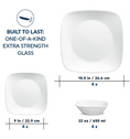 Corelle® Square Pure White 12 Piece Dinner Set