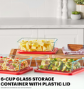 Pyrex® Storage Red 6 Cup Rectangle